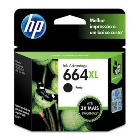 Cartucho de tinta HP 664 XL fvc631 ab original preto-black