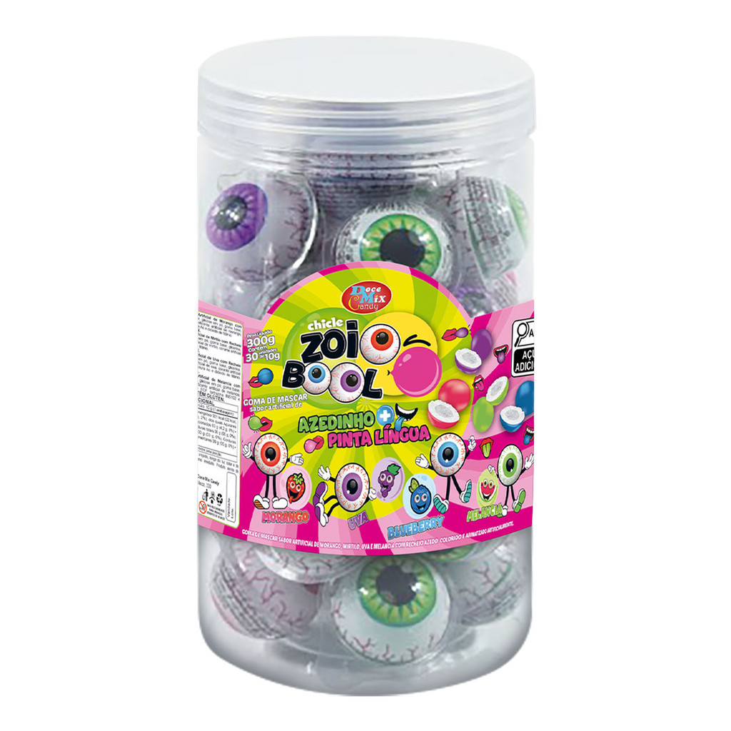 CHICLE ZOIO BOOL AZEDINHO PINTA LINGUA C/30