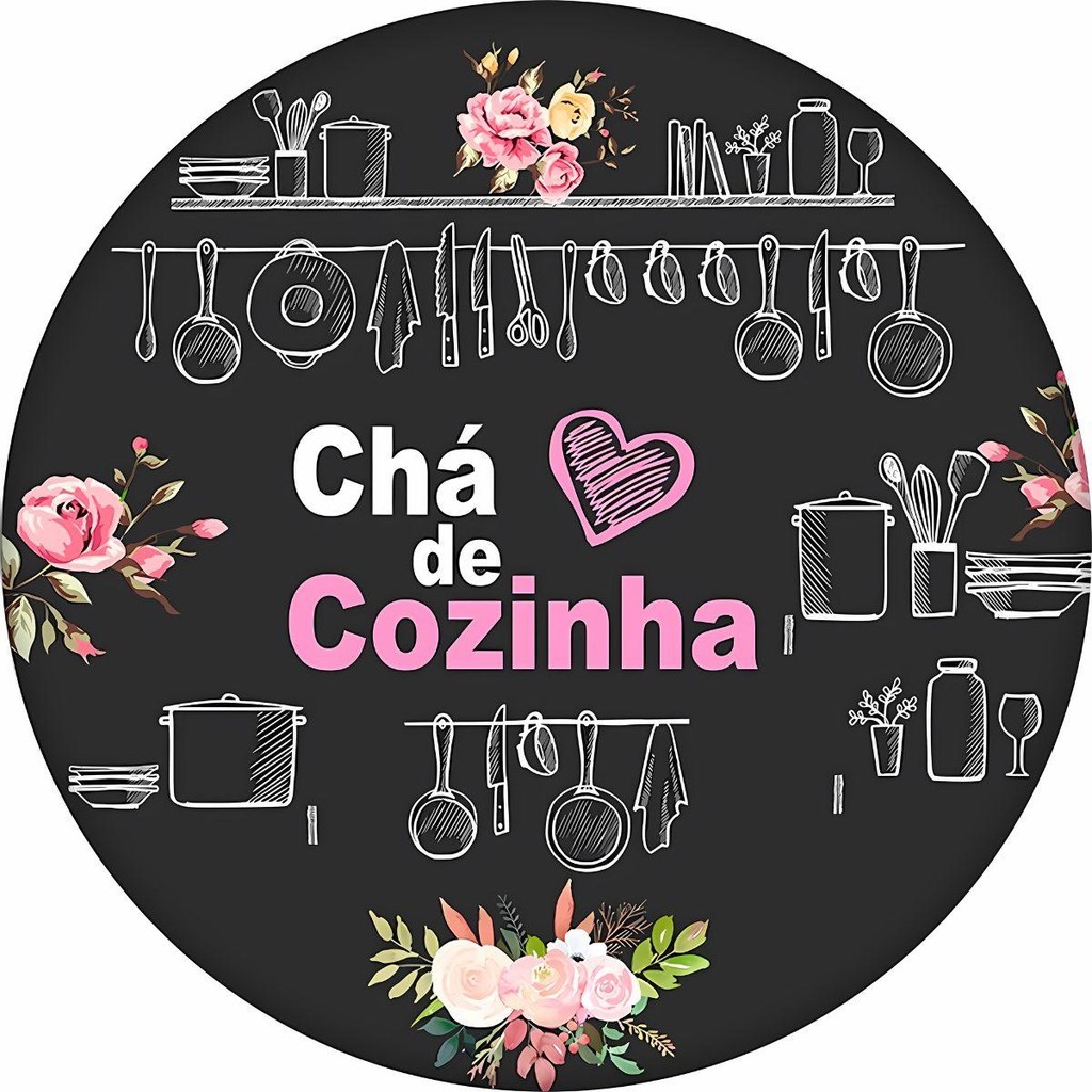 Painel Cha de Panela Decoração Festa Chá de Cozinha Redondo  Tecido Sublimado Premium 1,5 Metros em Oferta na Shopee
