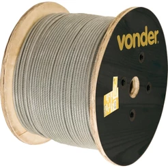 Cabo Aço Af 1/8 Alma Fibra 6x7 Galvanizado Plastificado 100m Vonder
