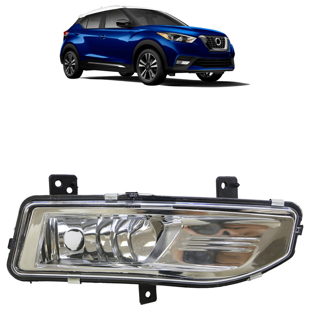 Farol Milha Auxiliar Kicks 2016 2017 2019 2020 Lente Lisa Acrílico Regulagem Foco Manual