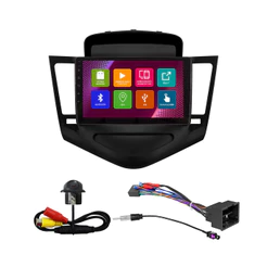 Kit Multimídia 9 Pol Cruze 2009 2010 2011 2012 2013 2014 2015 Android 2Gb Ram 32Gb Flash Quad-Core 2 Din Preto Wifi Gps