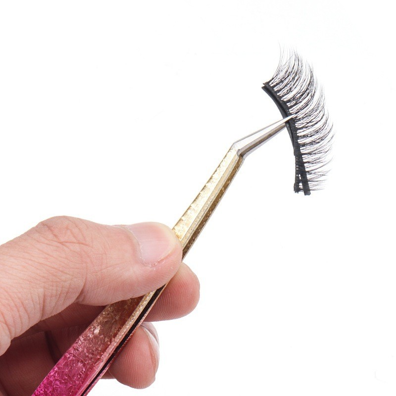 KIT 5 Peças Pinça Gradiente Para Cílios em Aço Inoxidável – Ferramenta de Maquiagem 3D  Não Magnética Alta Precisão - WL