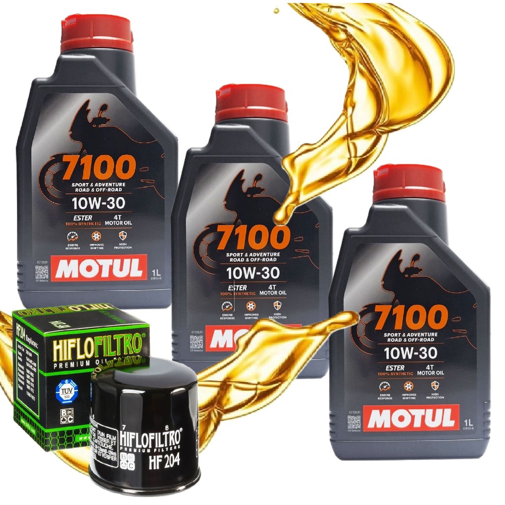 Troca de Óleo Cb 500x / Cbr 650f / Cb 600f Hornet Motul 7100 10w30 + Filtro Hiflo Hf204 em Oferta na Shopee