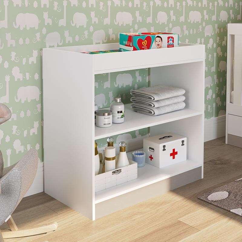 Trocador De Fraldas Funcional com 2 Prateleiras Balcão Infantil Bebê Meu Fofinho Branco em Oferta na Shopee