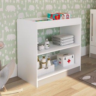 Trocador De Fraldas Funcional com 2 Prateleiras Balcão Infantil Bebê Meu Fofinho Branco em Oferta na Shopee