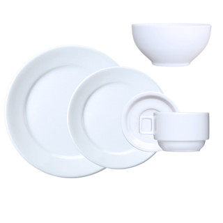 Jogo Jantar C/ Bowl Bar Hotel 30 Peças Porcelana Germer 6 Pessoas em Oferta na Shopee