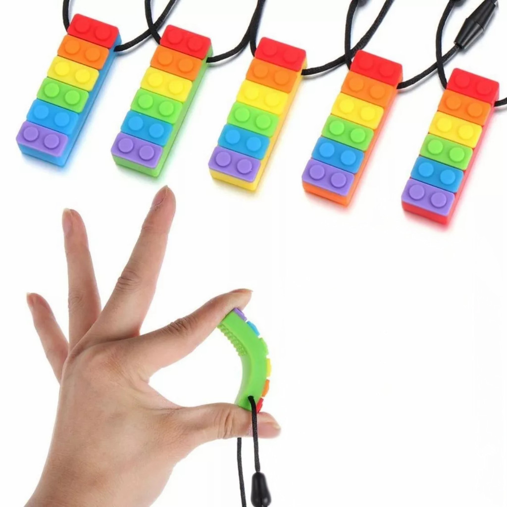 Colar Mordedor Autismo TDAH Infantil de Silicone Sensorial