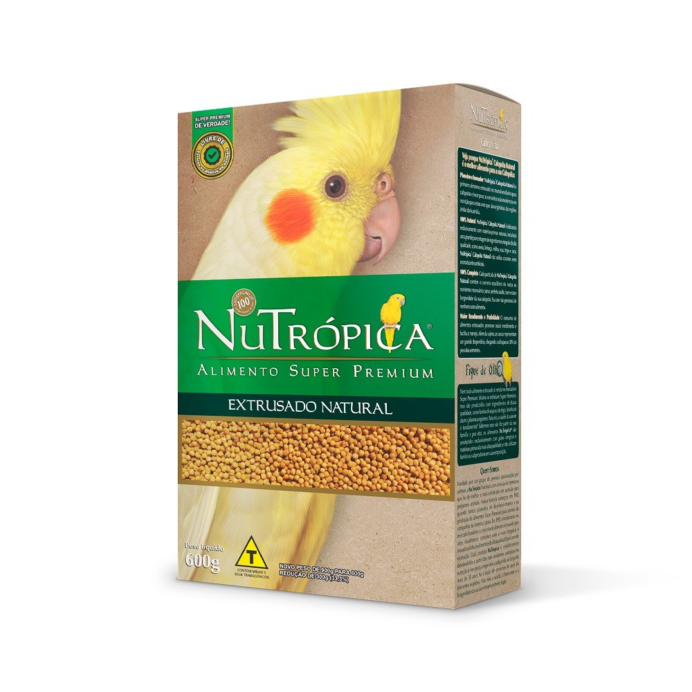 Ração Para Calopsita Nutrópica Alimento Natural Extrusado 600g Premium