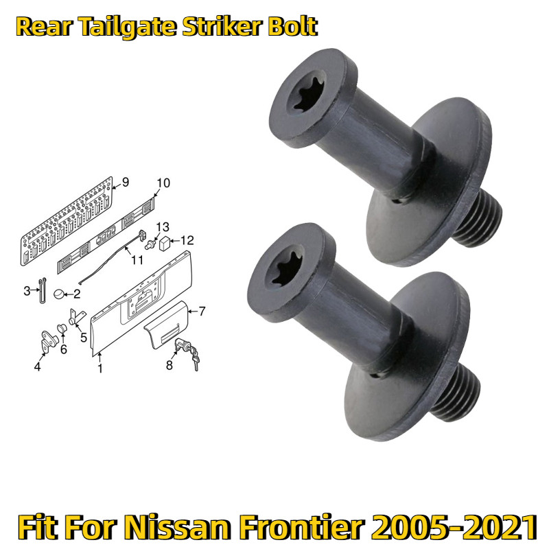 # BEST 1/2 Pçs Porta Traseira Do Carro Trava Parafuso Atacante Preto 90570ZP50A 90570-EA800 Apto Para Nissan Frontier 20