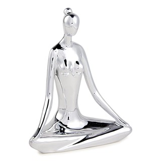 Escultura Decorativa de Yoga em Porcelana 19x15,5x7,5 Prata - Gran Belo em Oferta na Shopee