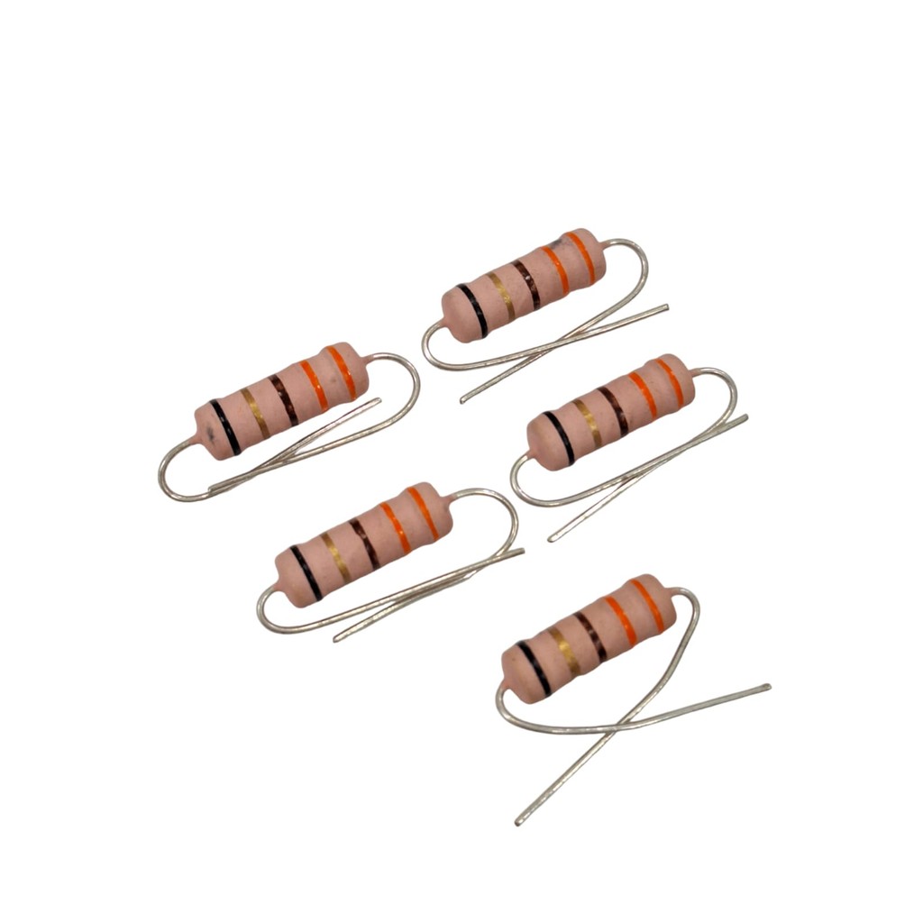 Kit 05 Resistor De Potência 330R 5W 5% Filme De Carbono