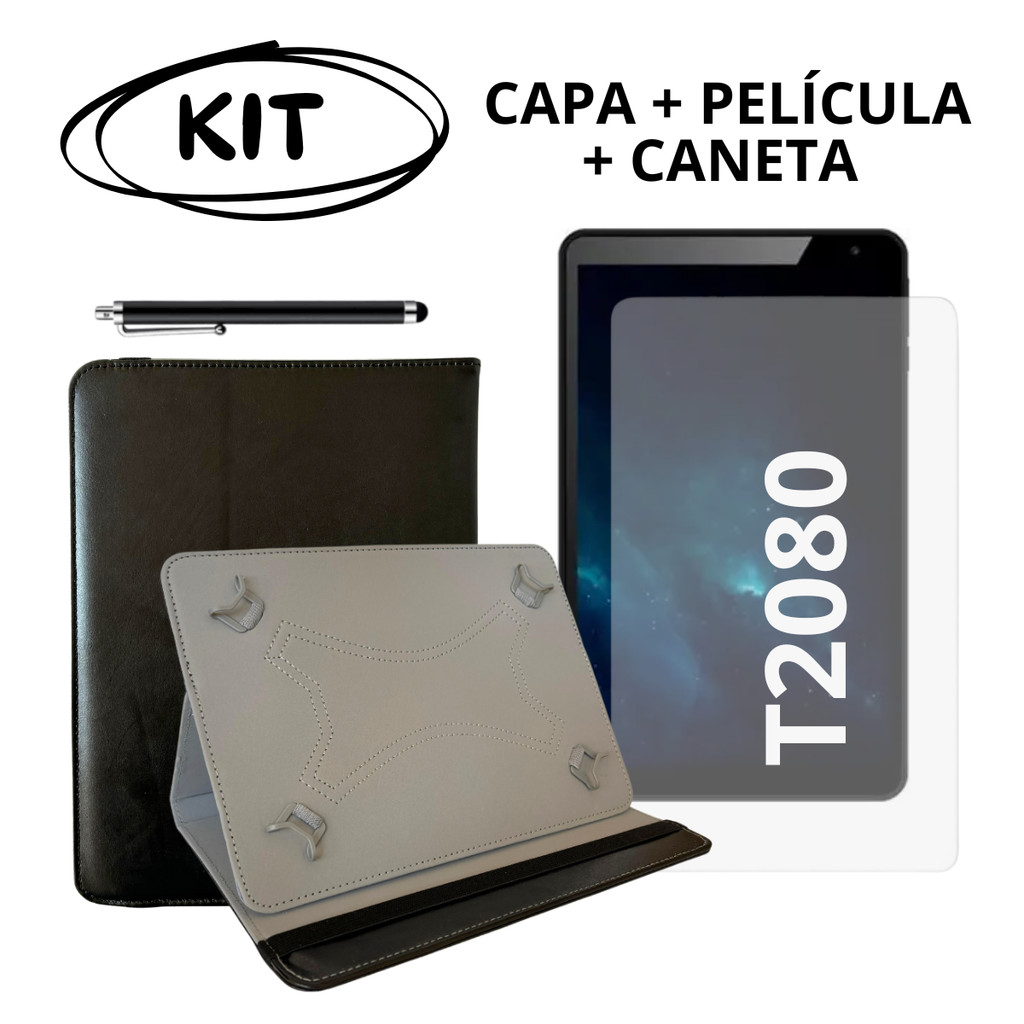 Kit Capa + Película Hidrogel + Caneta Para Positivo Tablet T2080 10.1 Polegadas