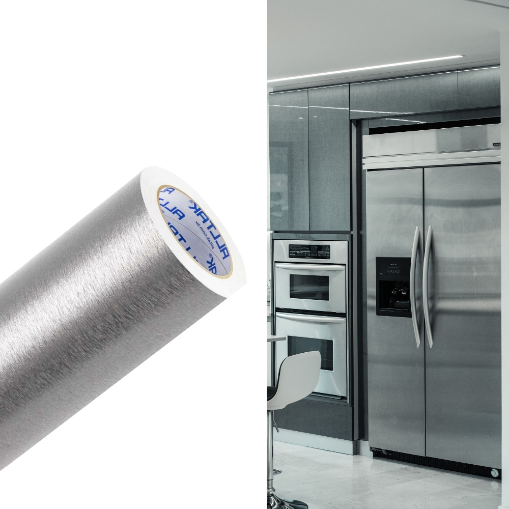 Papel Contact Adesivo Para Móveis Geladeira Eletros Portas Aço Escovado 5x0,60M