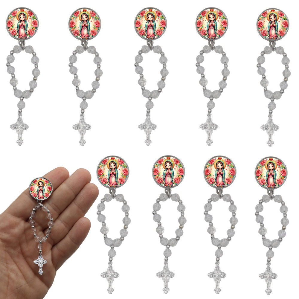 10 Mini Terço Medalha Nossa Senhora Guadalupe Lembrancinha