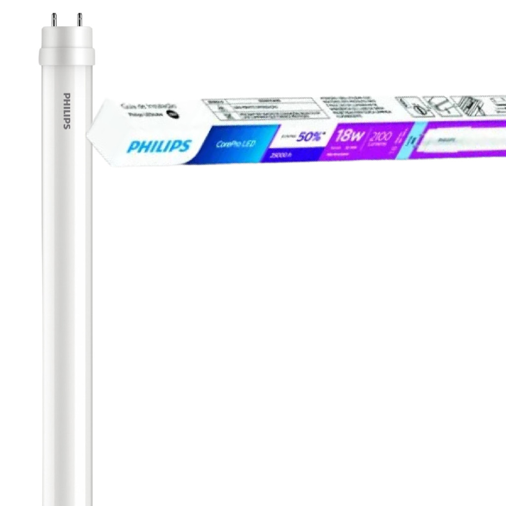 Kit 10 Lampada Led Tubular T8 18w 120cm Branco Frio 6500k Philips
