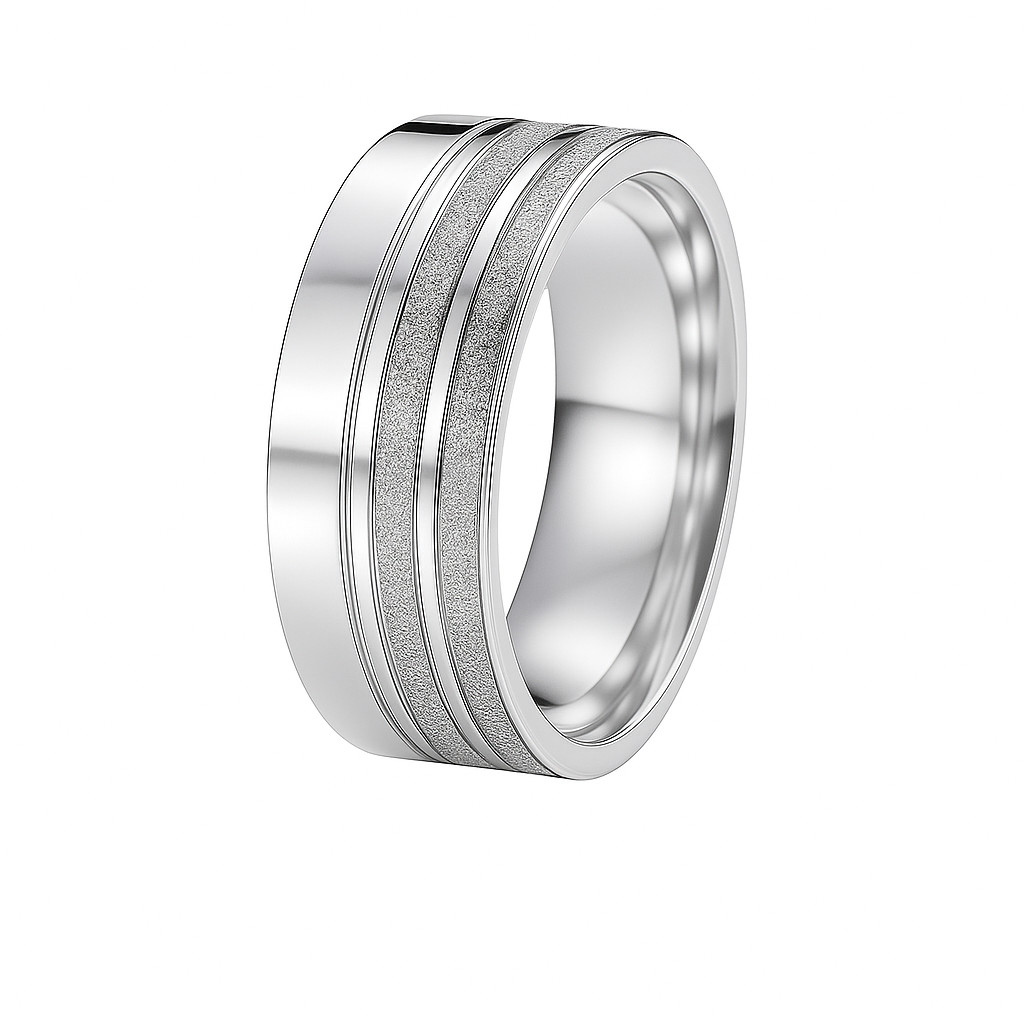 Aliança Namoro Prata 8mm Anatomica Tungstenio Casal Risco Brilho Compromisso Nfe