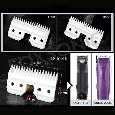Lamina Ceramica Para Maquina De Pet Oster Andis Wahl 18 Dente