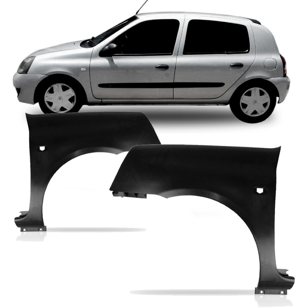 PARALAMA DIANTEIRO CLIO 2003 2004 2005 2006 COM FURO PISCA PRETO