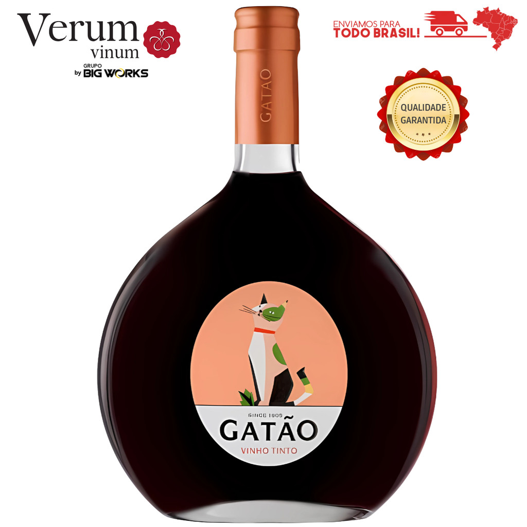 VINHO PORTUGUÊS GATÃO CANTIL TINTO 750 ML em Oferta na Shopee