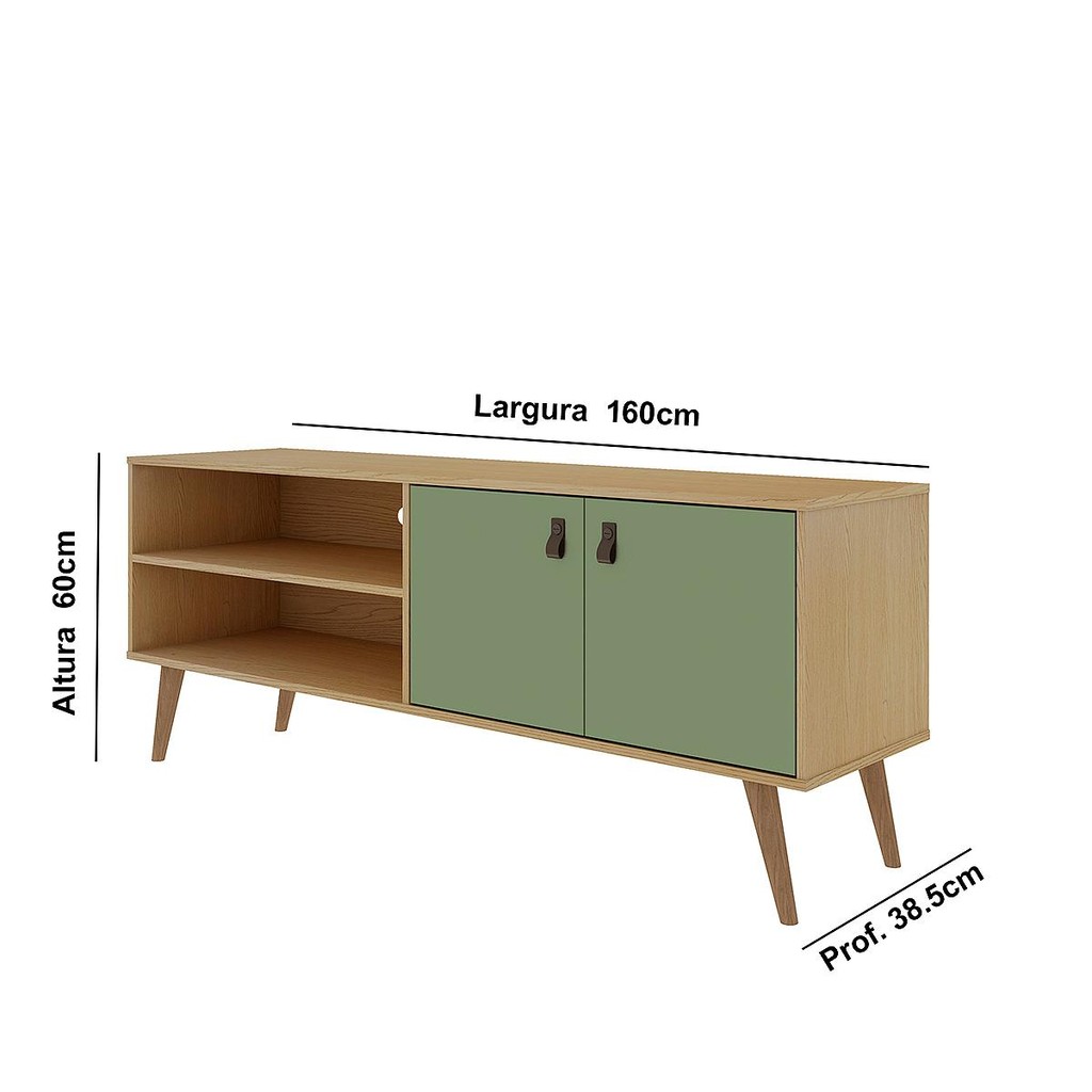 Rack para Tv Genialflex 2 Portas 160 cm Amber Savana Alecrim · foto 2