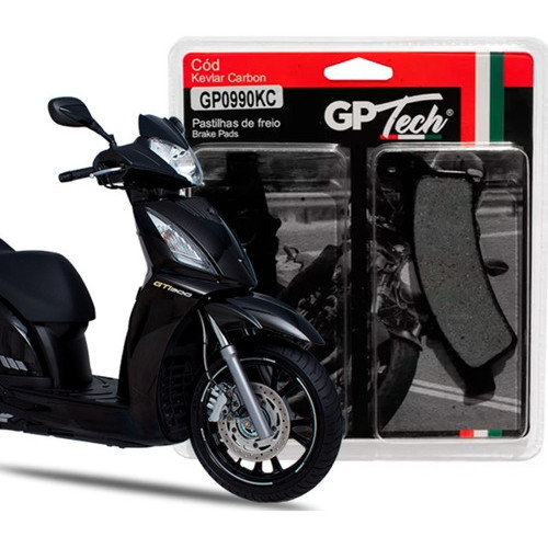 Pastilha De Freio Dianteiro Para Moto People Gti 300 Kymco Carbono