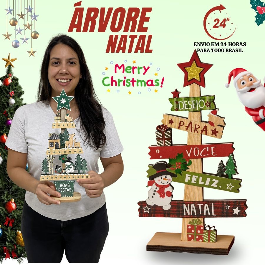 Árvore Mdf, Enfeites Mdf Árvore De Natal Mdf, Decoração De Natal