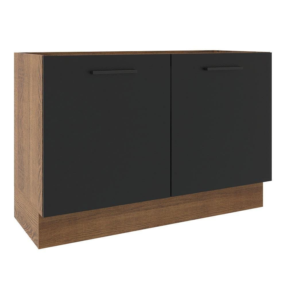 Balcão de Pia Madesa Agata 2 Portas Rustico Preto em Oferta na Shopee