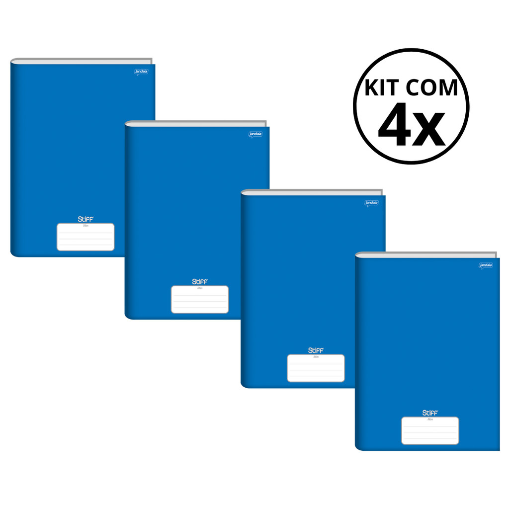 Kit Com 4 Caderno Brochura 96 Fls Pautado Capa Dura - Stiff KITS:KIT 07 em Oferta na Shopee