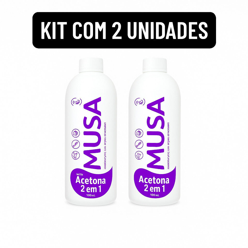 Kit 2 Solução de Acetona 2 em 1 Musa 500ml Removedor de Esmalte.a queridinha