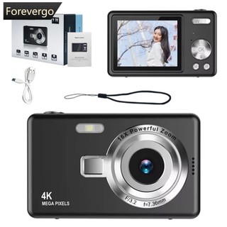 FOREVERGO 4K HD 1080P Câmera Digital Anti-Vibração Autofoco Vlogging 96MP Portátil Zoom 16X Para Crianças Adultos Inicia