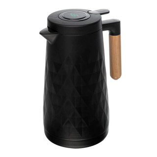 Garrafa Térmica com Termômetro Digital e Cabo de Madeira Preta New Diamond 1L - Lyor em Oferta na Shopee