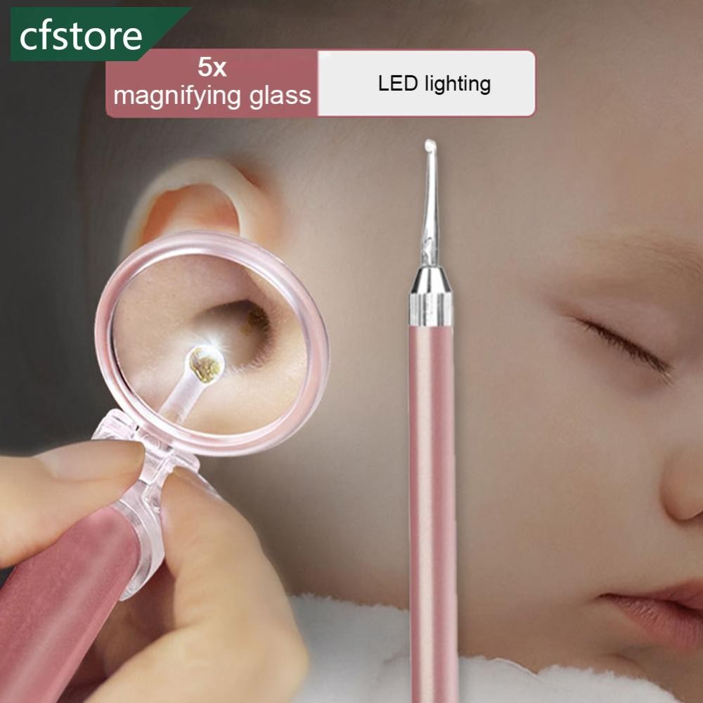 CFSTORE Colher Limpador De Orelha Do Bebê Escavador LED Flash Luz Visual Crianças Earpick Kit Limpeza H6U5