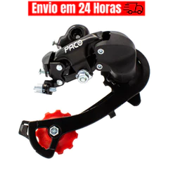 Câmbio Traseiro Paco 7V Preto Aço Fixação Quadro Direta 43D tipo shimano