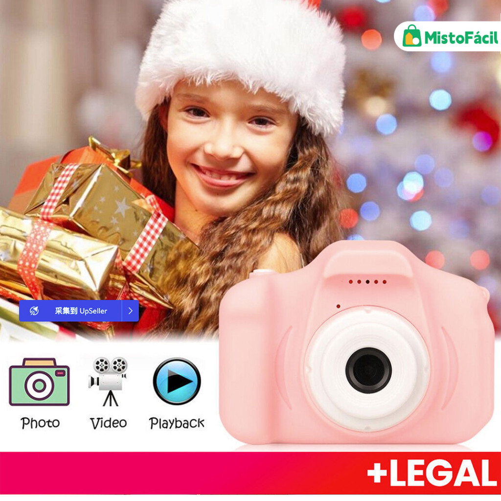 Mini câmera Digital de 2 polegadas com tela HD recarregável, adequada para crianças, brinquedos fotográficos com câmera em Oferta na Shopee