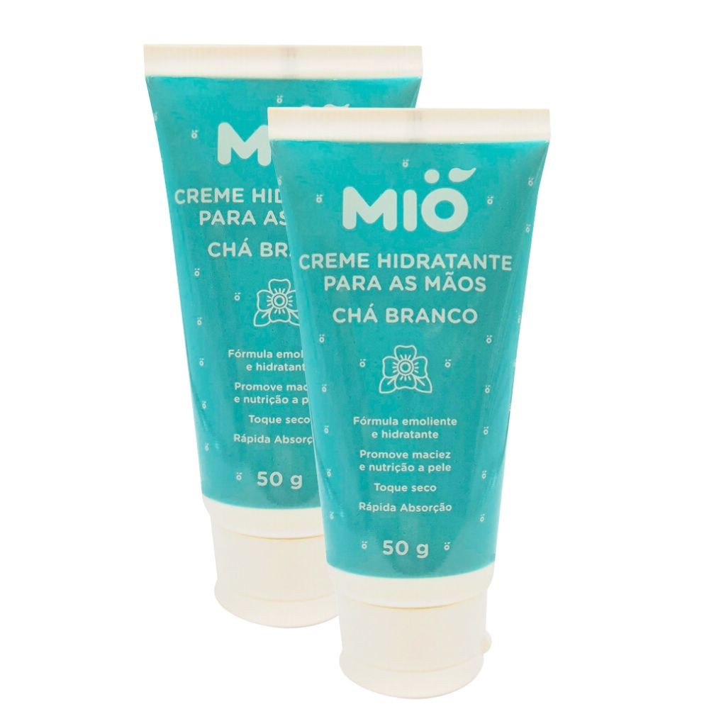 Kit 2 Creme Hidratante Mió para as Mãos Chá Branco 50g - Beauty