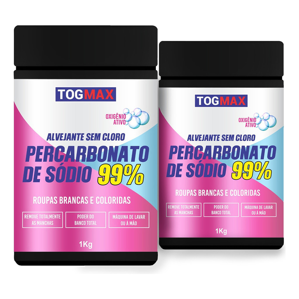 Percarbonato 100% Puro Togmax Tira Manchas Roupas Brancas Coloridas Não Mancha Segurança e Qualidade