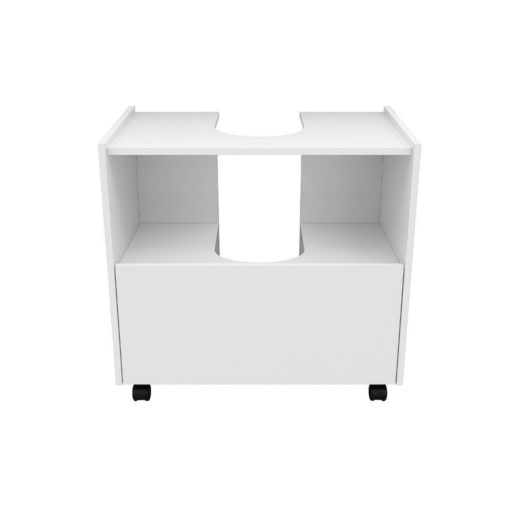Gabinete Coluna para Pia de banheiro  1 Porta e com Prateleira Organizadora Branco em Oferta na Shopee