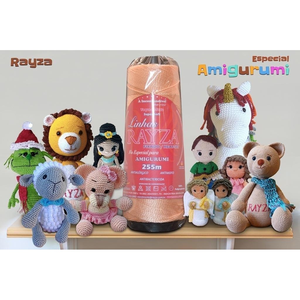 Linha RAYZA Amigurumi - Ideal para Crochê e Amigurumi - Tex 288 - Cor 005 Salmão