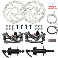 Kit Bike Freios A Disco Mecanico Gta + Cubos 36 Furos Aços