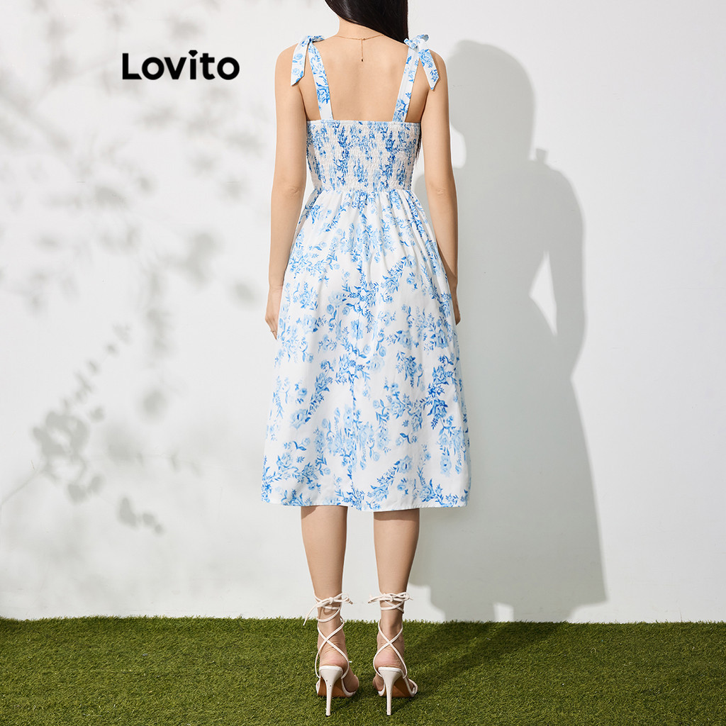 (Trendy) Lovito Vestido casual com estampa floral Ditsy para mulheres L109MD762 - Women Clothes