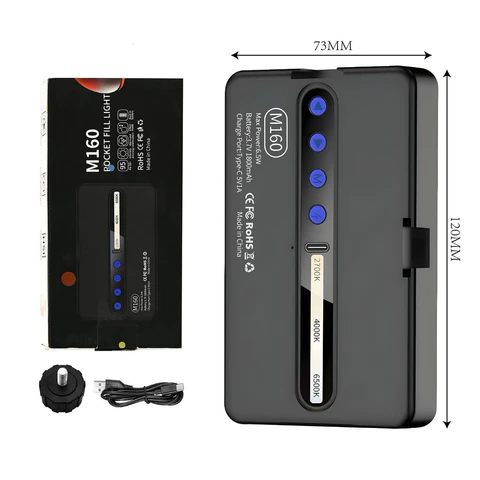 Luz de preenchimento e luz quente para fotografia LED RGB 2700k-6500k Luz fotográfica profissional portátil recarregável