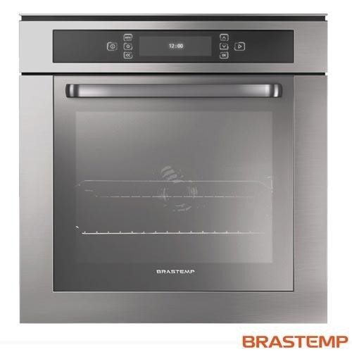 Imagem Forno de Embutir Elétrico Brastemp 67 Litros Inox com Função Ar Forçado e Painel Touch - BO260AR