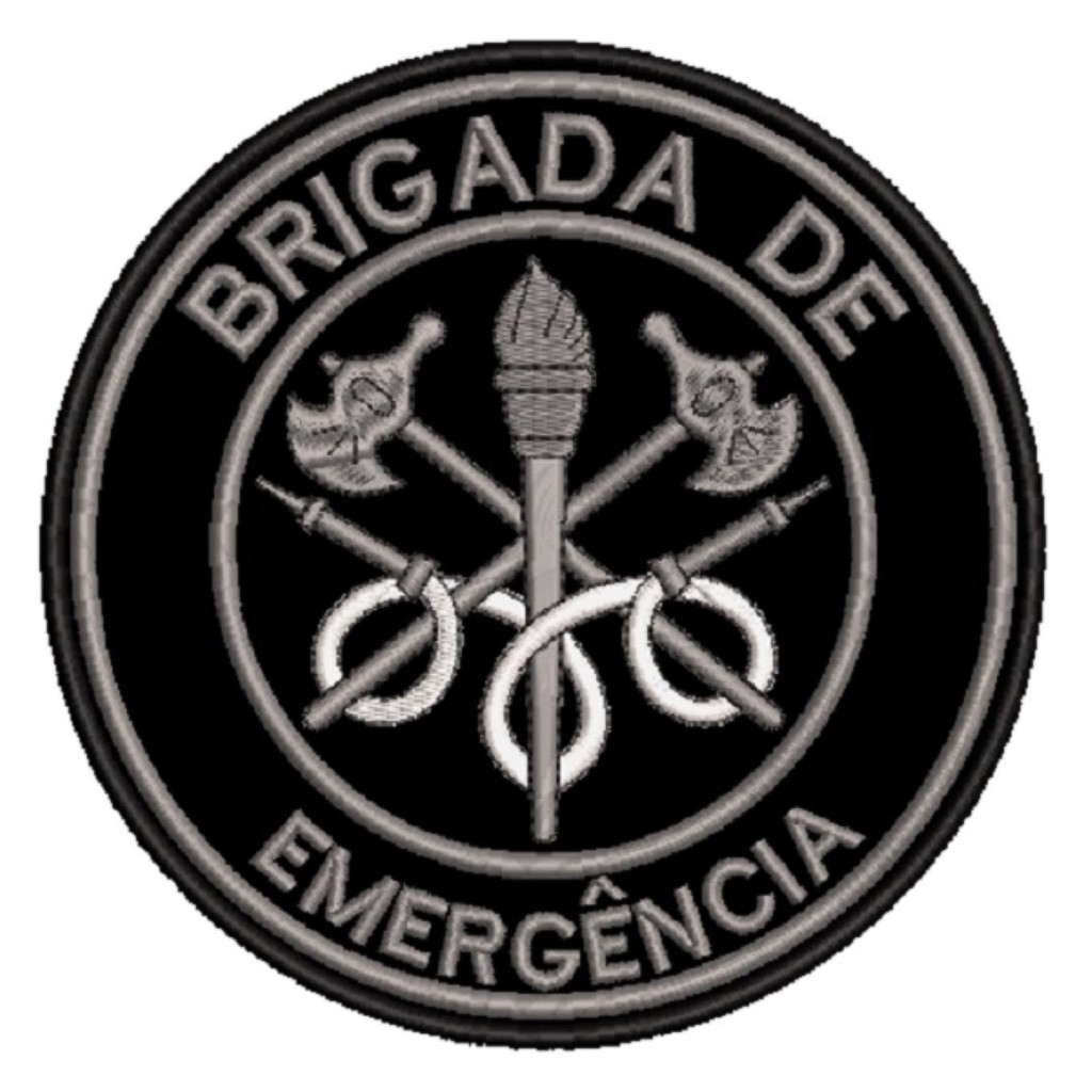 Brevê Brigada de Emergência - Bombei.ro - Cinza e preto