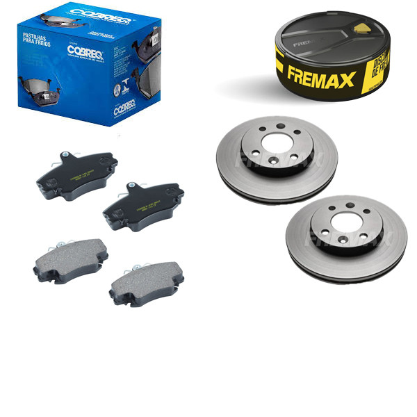 Kit Disco Freio Ventilado + Jogo Pastilha Freio Clio – FREMAX /Cobreq