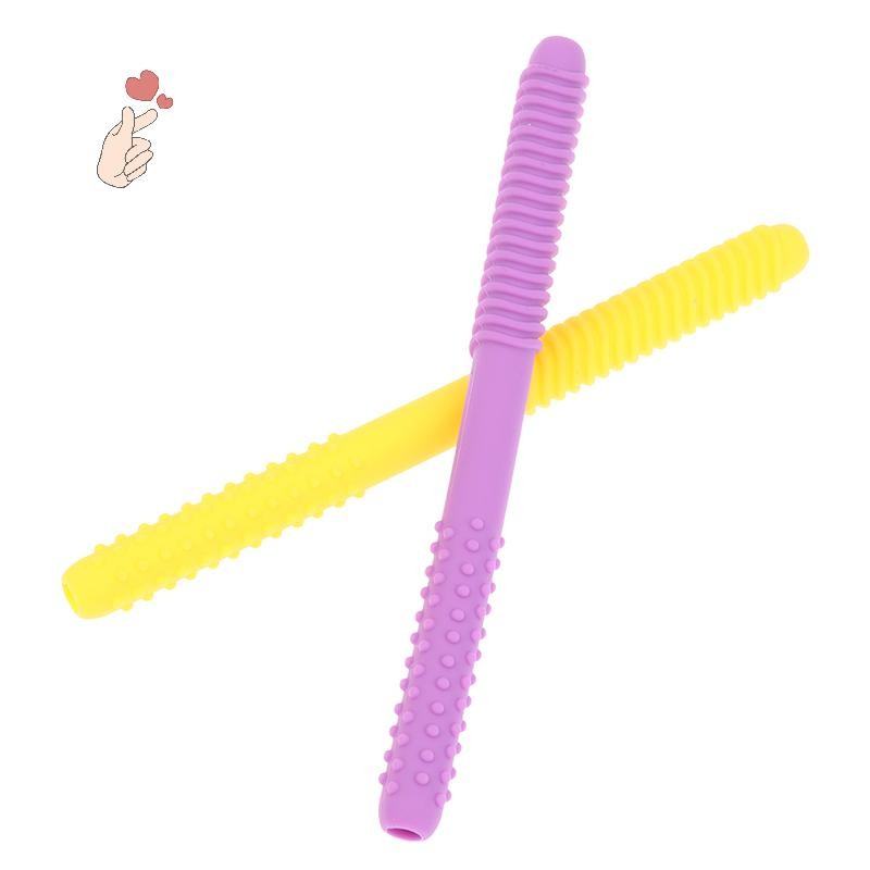 [PEBR] Tubo De Mastigação Infantil , Massageador De Dentes De Fala , Palha Molar Oca , Alça De Mordedor De Bebê , Treina