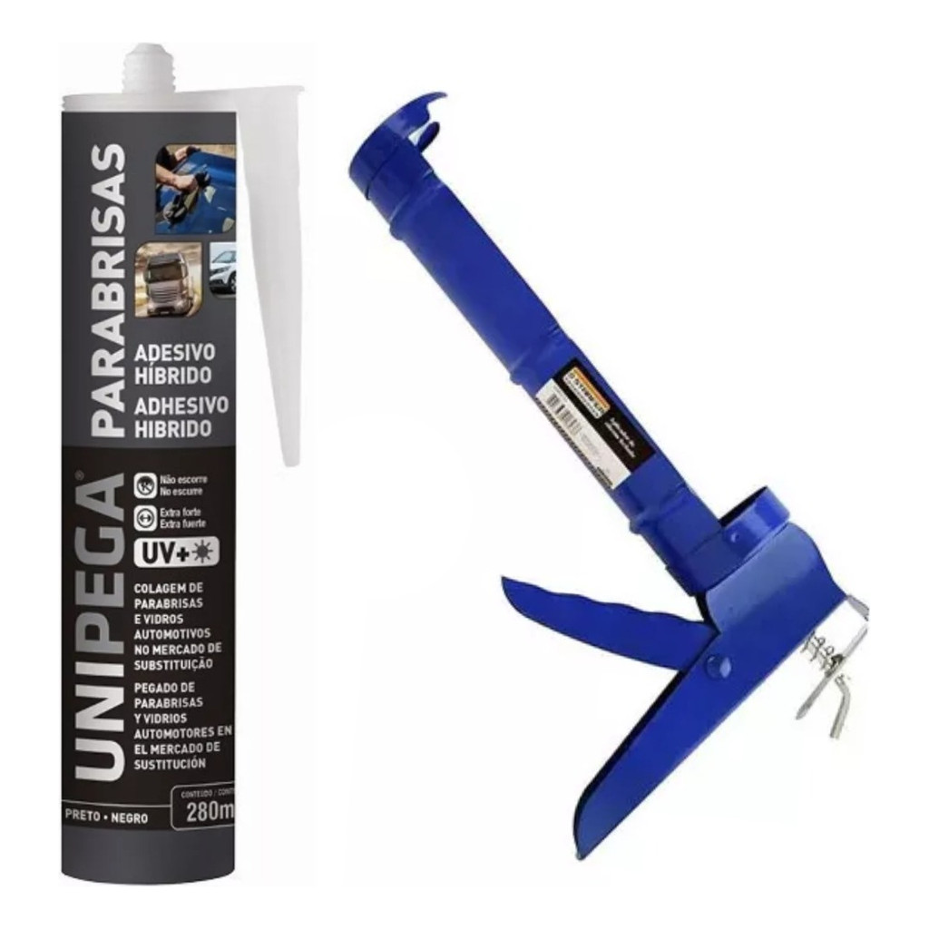 Cola Pu Parabrisa Carro Vidro Preta Unipega 400g + Aplicador em Oferta na Shopee