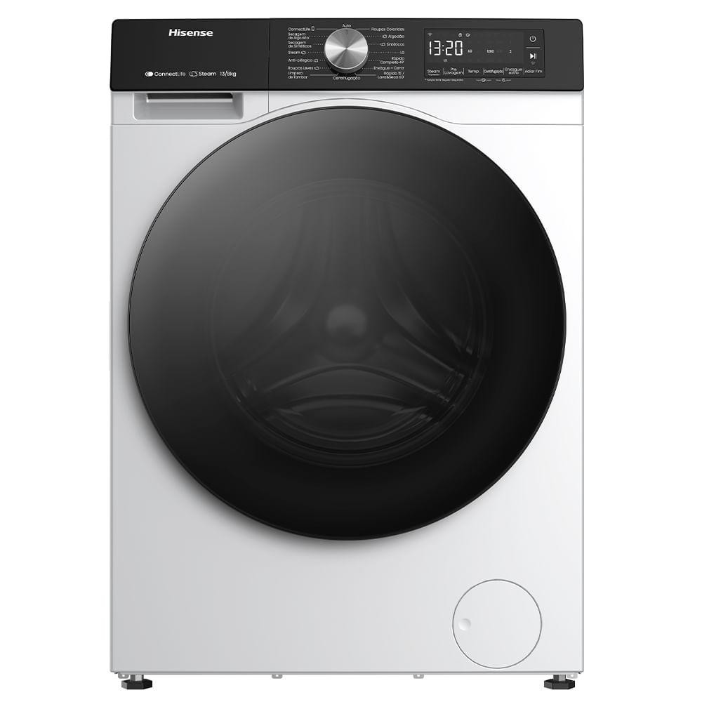 Lava e Seca 13Kg Hisense Branca com 13 Programas de Lavagem, Steam, Wi-Fi - WD3S13 em Oferta na Shopee