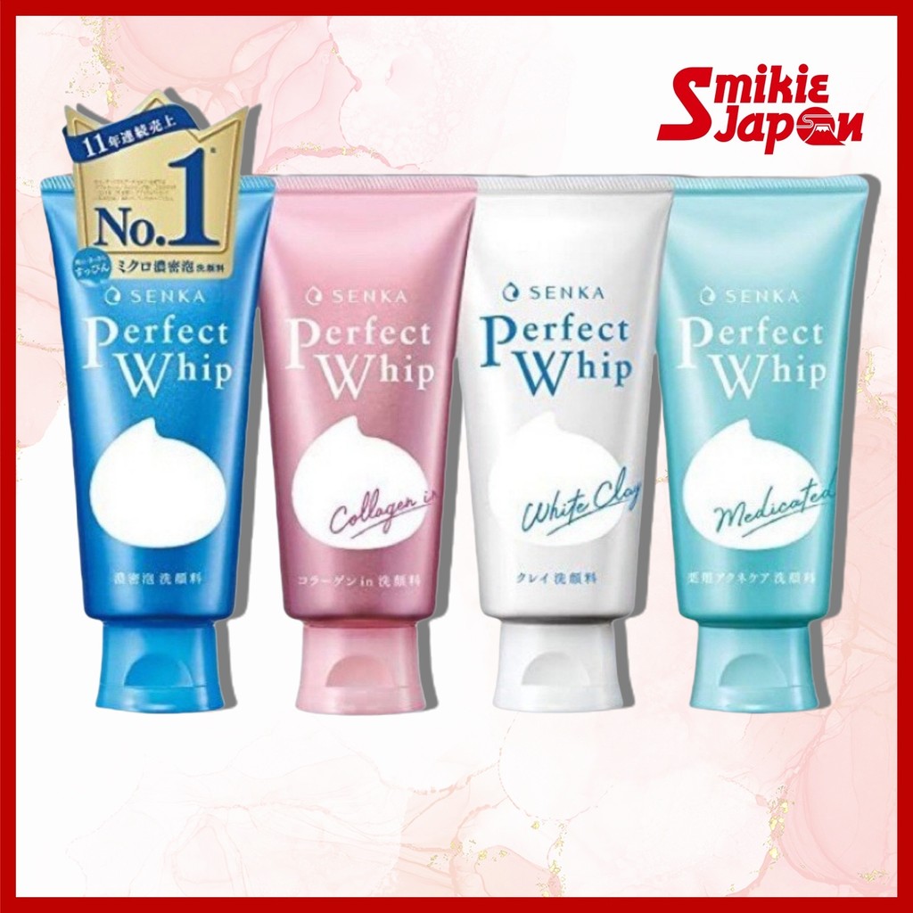 SENKA Perfect Whip Acne-Care/Argila Branca/Espuma De Beleza Com Colágeno Limpador Facial 120g Fabricado No Japão