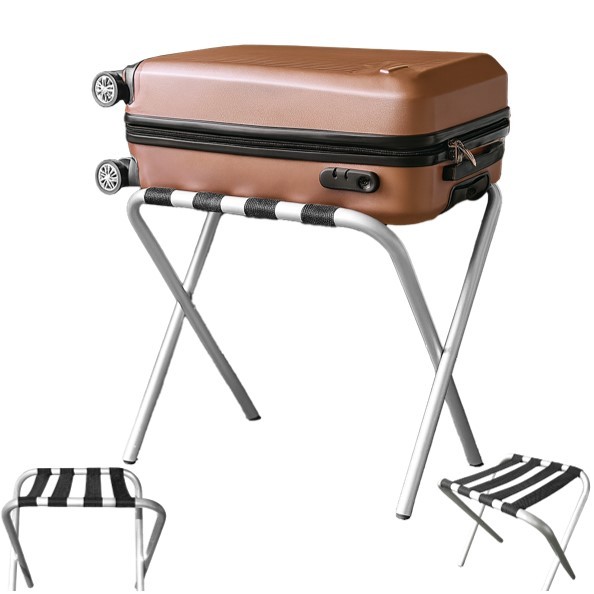 Suporte De Mala Alumínio Para Hotel Pousada Bagagem Maleiro Dobrável